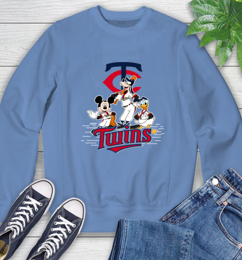 MLB Minnesota Twins Mickey Mouse Donald Duck Goofy Baseball T Shirt Sweatshirt 11