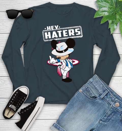 NBA Hey Haters Mickey Basketball Sports Houston Rockets Youth Long Sleeve 9