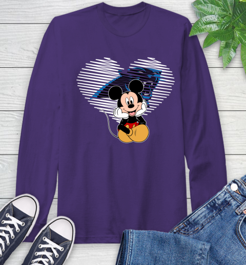 NFL Carolina Panthers The Heart Mickey Mouse Disney Football T Shirt_000 Long Sleeve T-Shirt 5
