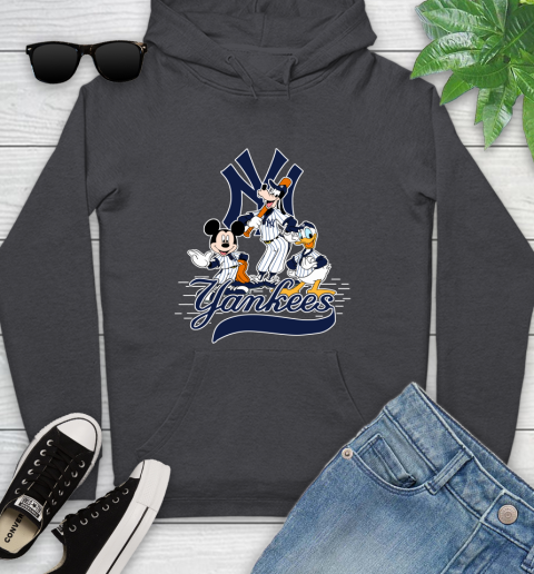 MLB New York Yankees Mickey Mouse Donald Duck Goofy Baseball T Shirt Youth Hoodie 8