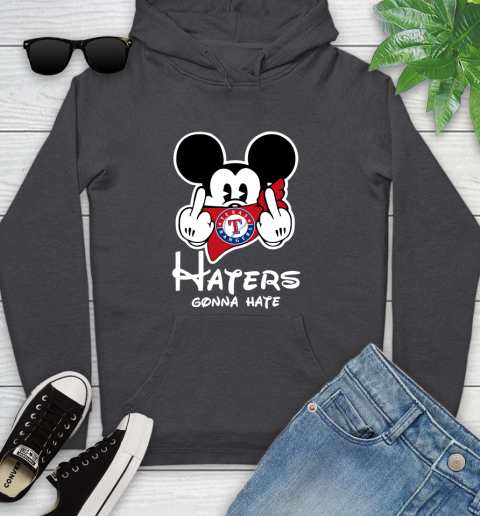 MLB Texas Rangers Haters Gonna Hate Mickey Mouse Disney Baseball T Shirt_000 Youth Hoodie 8