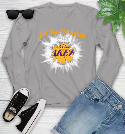 Los Angeles Lakers NBA Basketball Rip Sports Youth Long Sleeve 5