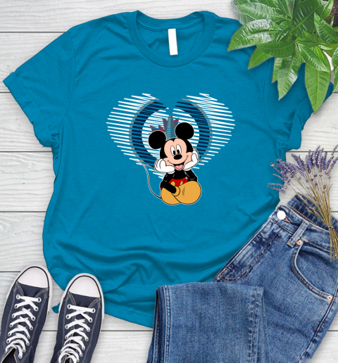 NHL Winnipeg Jets The Heart Mickey Mouse Disney Hockey Women's T-Shirt 10
