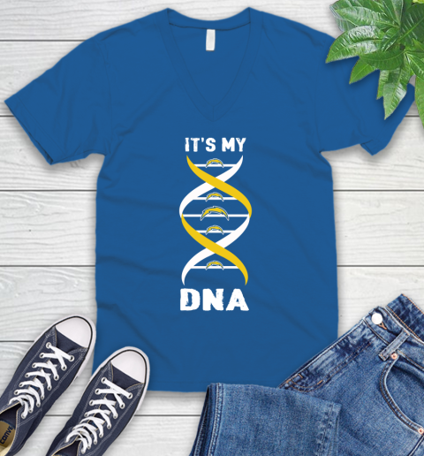 Los Angeles Chargers NFL Football It's My DNA Sports V-Neck T-Shirt 5