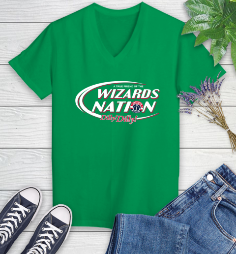 NBA A True Friend Of The Washington Wizards Dilly Dilly Basketball Sports Women's V-Neck T-Shirt 5