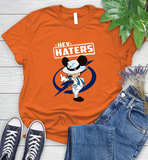 NHL Hey Haters Mickey Hockey Sports Tampa Bay Lightning Women's T-Shirt 3