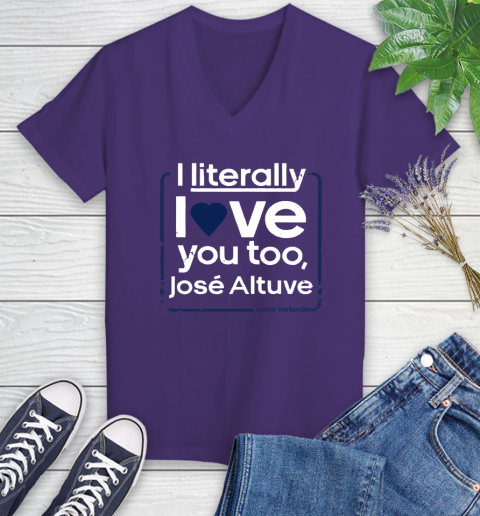 I literally love Jose Altuve Shirt Women's V-Neck T-Shirt 3
