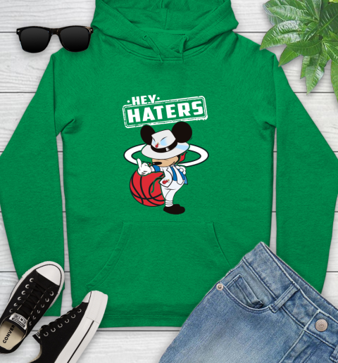 NBA Hey Haters Mickey Basketball Sports Miami Heat Youth Hoodie 9
