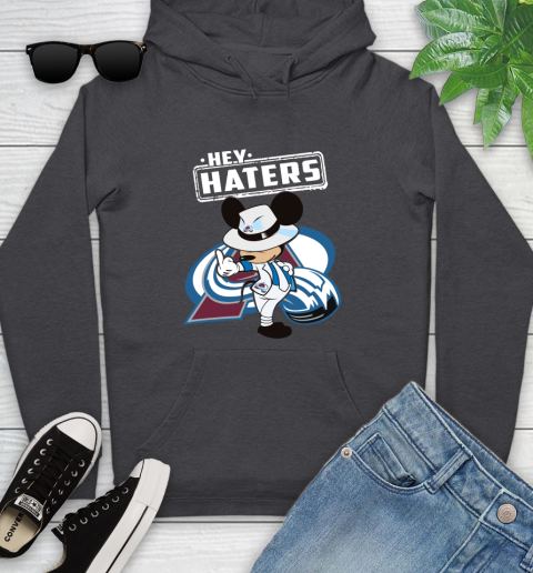 NHL Hey Haters Mickey Hockey Sports Colorado Avalanche Youth Hoodie 8