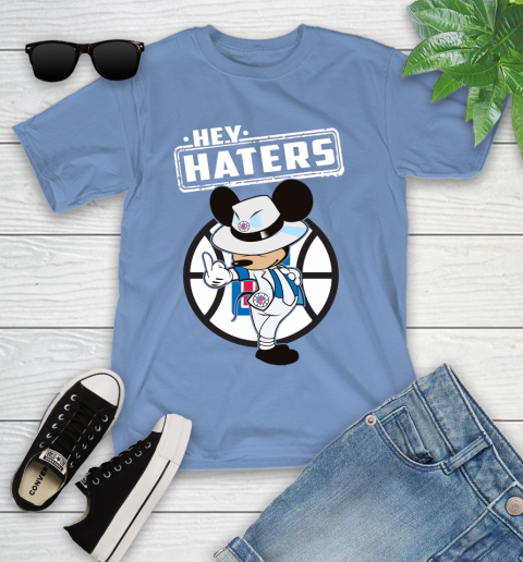 NBA Hey Haters Mickey Basketball Sports Los Angeles Clippers Youth T-Shirt 15
