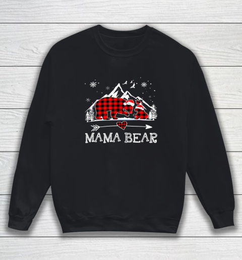 Mama Bear Christmas Pajama Red Plaid Buffalo Family Sweatshirt
