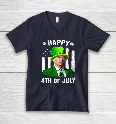 Anti Joe Biden St Patricks Day Shirt Happy 4th Of July Funny V-Neck T-Shirt 2