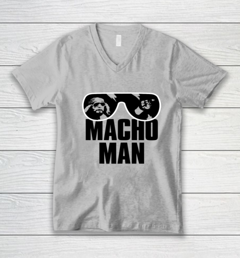 Macho Man Shirt Savage Sunglasses Graphic V-Neck T-Shirt 2