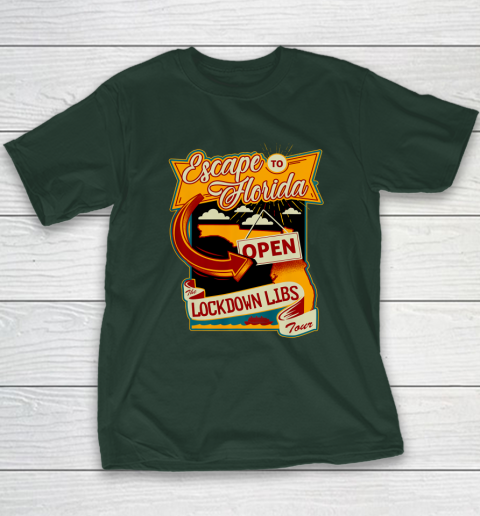 Escape To Florida Shirt Ron DeSantis (Print on front and back) Youth T-Shirt 3