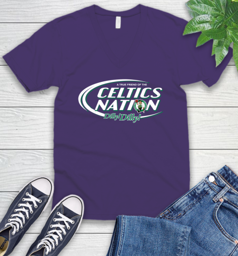 NBA A True Friend Of The Boston Celtics Dilly Dilly Basketball Sports V-Neck T-Shirt 9