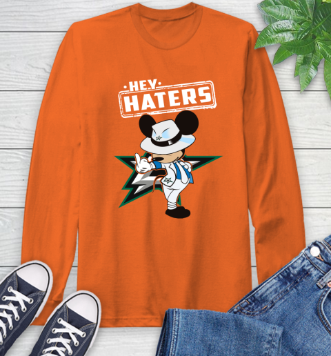 NHL Hey Haters Mickey Hockey Sports Dallas Stars Long Sleeve T-Shirt 4