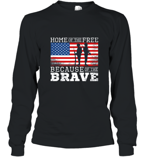 Home of the Free Because of the Brave Military American Flag Tank Top AN Long Sleeve