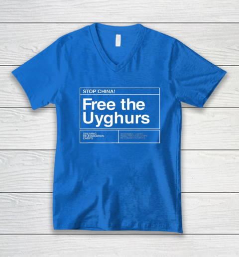 Free the Uyghurs Stop China V-Neck T-Shirt 4