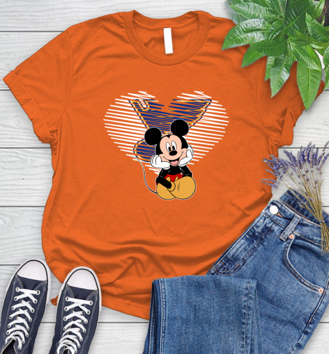 NHL St.Louis Blues The Heart Mickey Mouse Disney Hockey Women's T-Shirt 3