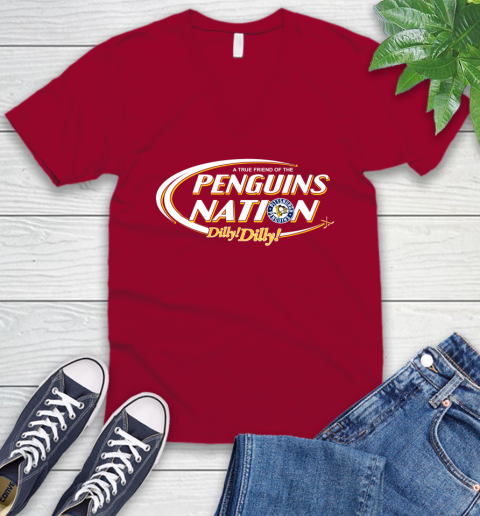 NHL A True Friend Of The Pittsburgh Penguins Dilly Dilly Hockey Sports V-Neck T-Shirt 7