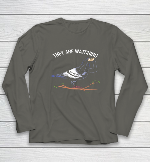 Birds Are Not Real Shirt They are Watching Funny Long Sleeve T-Shirt 5