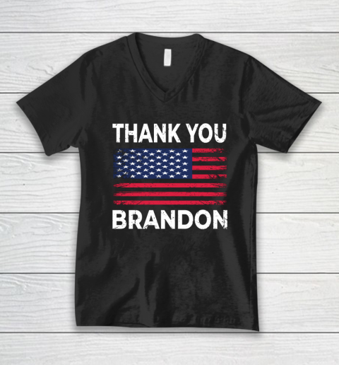 Thank You Brandon Conservative US Flag V-Neck T-Shirt