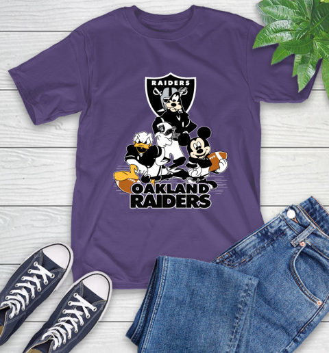 NFL Oakland Raiders Mickey Mouse Donald Duck Goofy Football Shirt T-Shirt 5