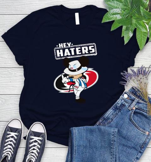 NHL Hey Haters Mickey Hockey Sports Carolina Hurricanes Women's T-Shirt 2
