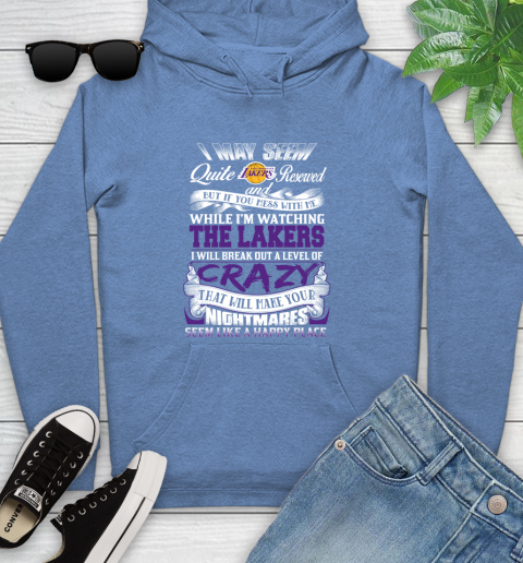 Los Angeles Lakers NBA Basketball Don't Mess With Me While I'm Watching My Team Youth Hoodie 13