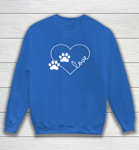 Cute Love Hearts Valentine Day Paw Print Dog Owner Dog Lover Sweatshirt 11