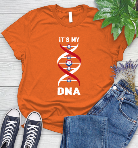 Texas Rangers MLB Baseball It's My DNA Sports Women's T-Shirt 3