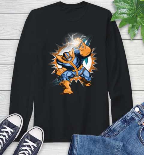 Miami Dolphins NFL Football Thanos Avengers Infinity War Marvel Long Sleeve T-Shirt