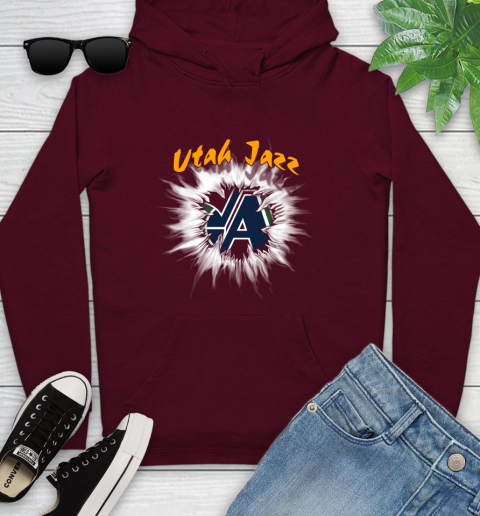 Utah Jazz NBA Basketball Rip Sports Youth Hoodie 7