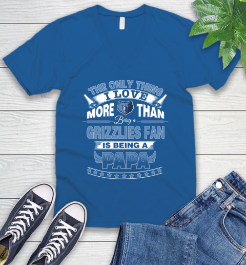 NBA The Only Thing I Love More Than Being A Memphis Grizzlies Fan Is Being A Papa Basketball V-Neck T-Shirt 5