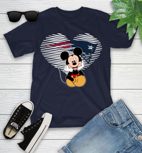 NFL New England Patriots The Heart Mickey Mouse Disney Football T Shirt_000 Youth T-Shirt 2