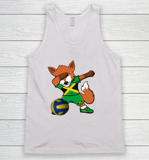 Dabbing Fox Jamaica Volleyball Fans Jersey Jamaican Tank Top 2