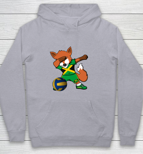Dabbing Fox Jamaica Volleyball Fans Jersey Jamaican Youth Hoodie 5