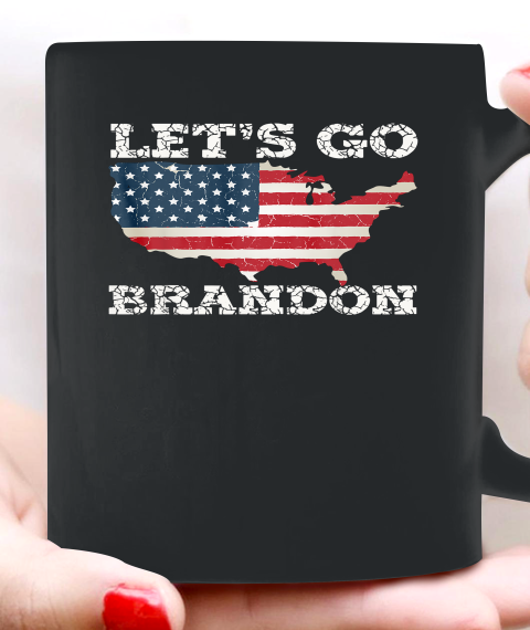 Let's Go Brandon Joe Biden Chant Impeach Biden USA Flag FJB Ceramic Mug 11oz