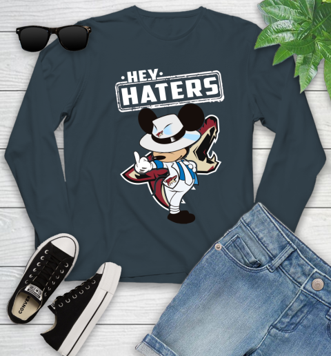 NHL Hey Haters Mickey Hockey Sports Arizona Coyotes Youth Long Sleeve 9