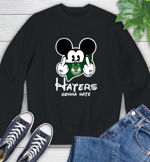 NBA Milwaukee Bucks Haters Gonna Hate Mickey Mouse Disney Basketball T Shirt Sweatshirt