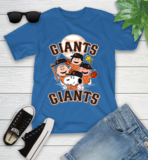 MLB San Francisco Giants Snoopy Charlie Brown Woodstock The Peanuts Movie Baseball T Shirt_000 Youth T-Shirt 12