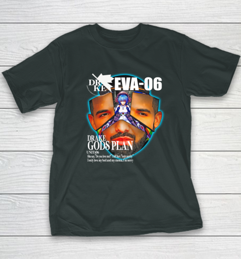 Drake Evangelion Shirt Drake Eva 06 Drake Gods Plan Youth T-Shirt 4
