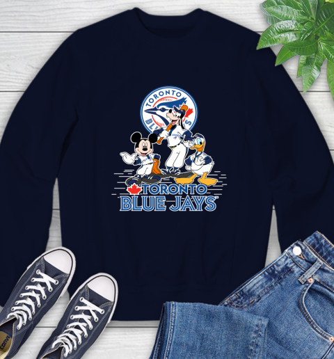 MLB Toronto Blue Jays Mickey Mouse Donald Duck Goofy Baseball T Shirt Sweatshirt 2