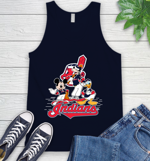 MLB Cleveland Indians Mickey Mouse Donald Duck Goofy Baseball T Shirt Tank Top 2