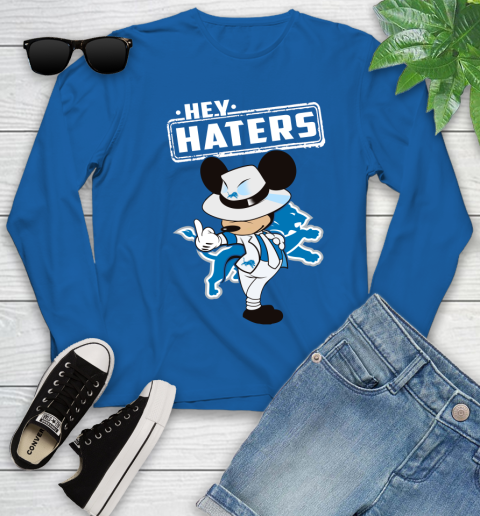 NFL Hey Haters Mickey Football Sports Detroit Lions Youth Long Sleeve 10