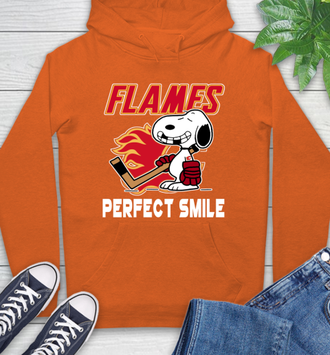 NHL Calgary Flames Snoopy Perfect Smile The Peanuts Movie Hockey T Shirt Hoodie 4