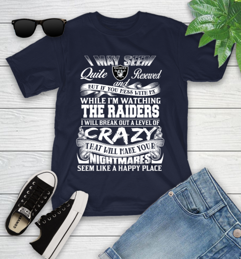 Oakland Raiders NFL Football Don't Mess With Me While I'm Watching My Team Youth T-Shirt 2