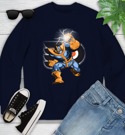 Philadelphia Flyers NHL Hockey Thanos Avengers Infinity War Marvel Youth Sweatshirt 2