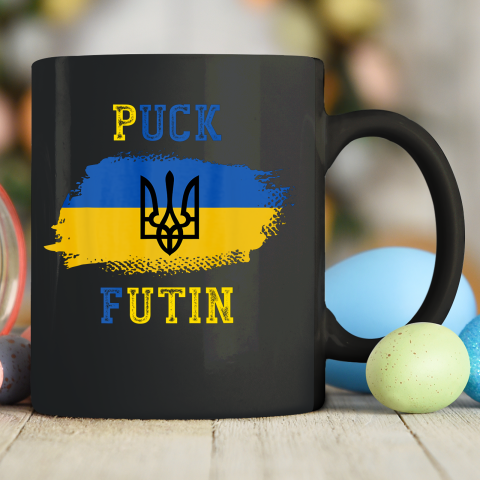 Ukraine Shirt Puck Futin Funny Stand With Ukraine Ukrainian Lover support Ceramic Mug 11oz