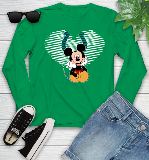 NFL Indianapolis Colts The Heart Mickey Mouse Disney Football T Shirt_000 Youth Long Sleeve 7